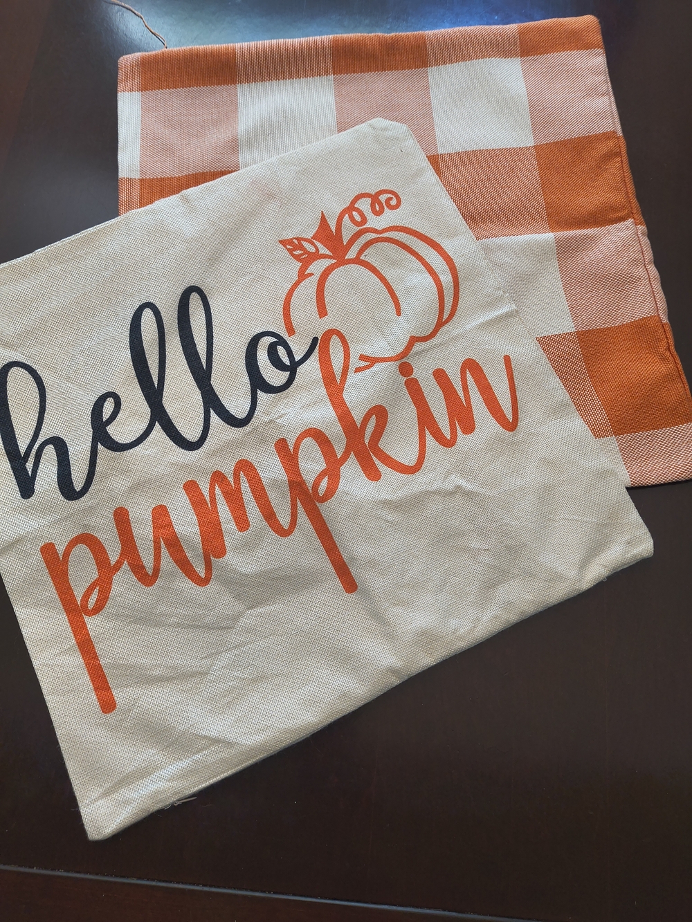 Hello Pumpkin Fall Throw Pillow Cover Set